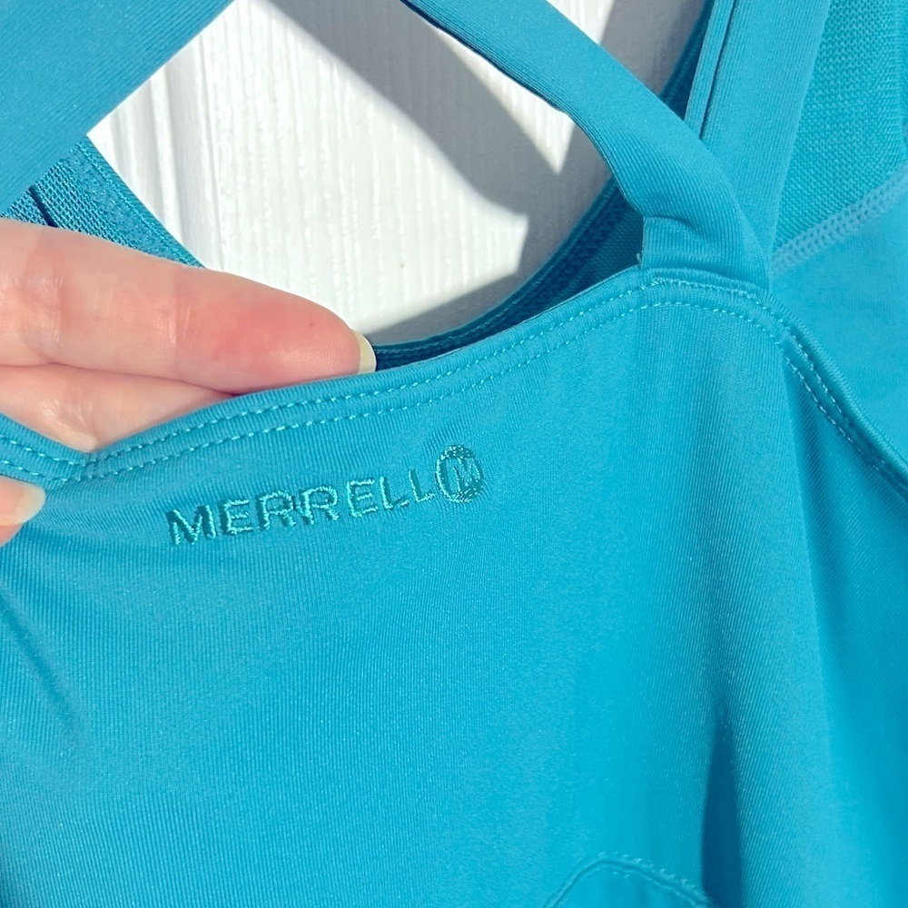 Merrell Opti-Wick Lily UPF 50 Aqua Teal Dress Medium Active Sport Athletic Dress - Picture 9 of 11